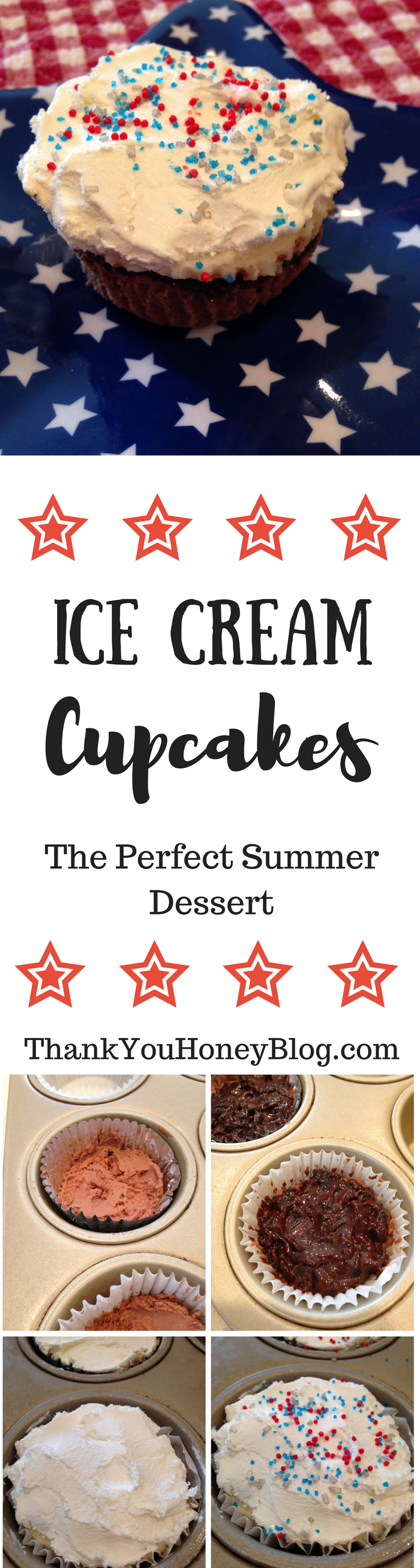 Ice Cream Cupcakes, Ice Cream Cupcakes, Recipe, Ice Cream, Cupcakes, Summer, Desserts, Recipes, BBQ Recipes, BBQ, Simple Recipe, Sweets, 4th of July, Memorial Day, Labor Day