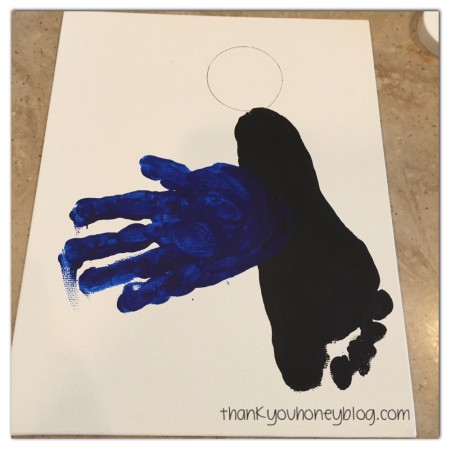 Super Dad~ Father's Day Hand & Foot Print Craft~ ThankYouHoneyBlog.com